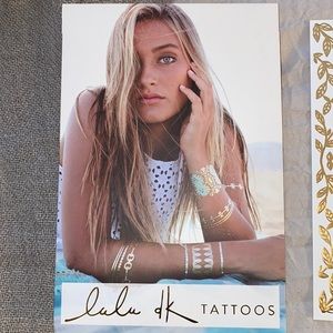 Metallic jewelry, temporary tattoos